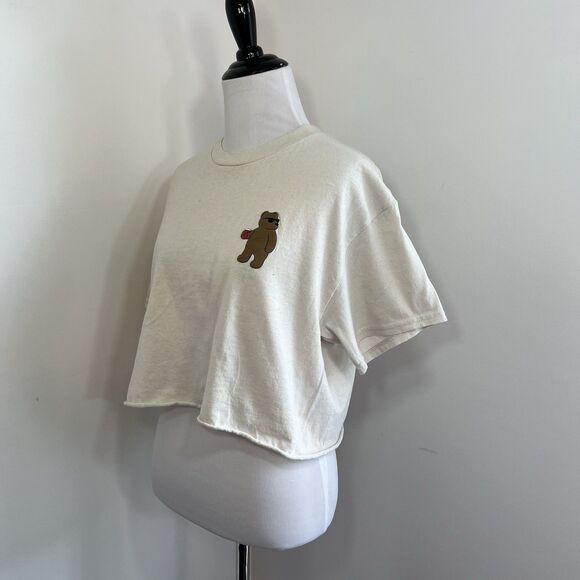 Riot Society Party Bear Red Dixie Cup Shades Graphic Women’s Cropped T-Shirt S - Picture 4 of 8